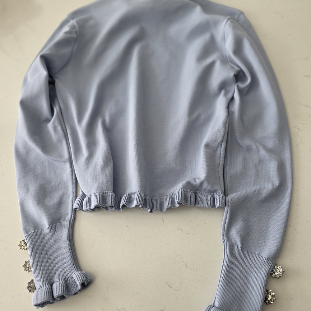 Women's Light Blue Ruffled Top - Picture 9 of 16